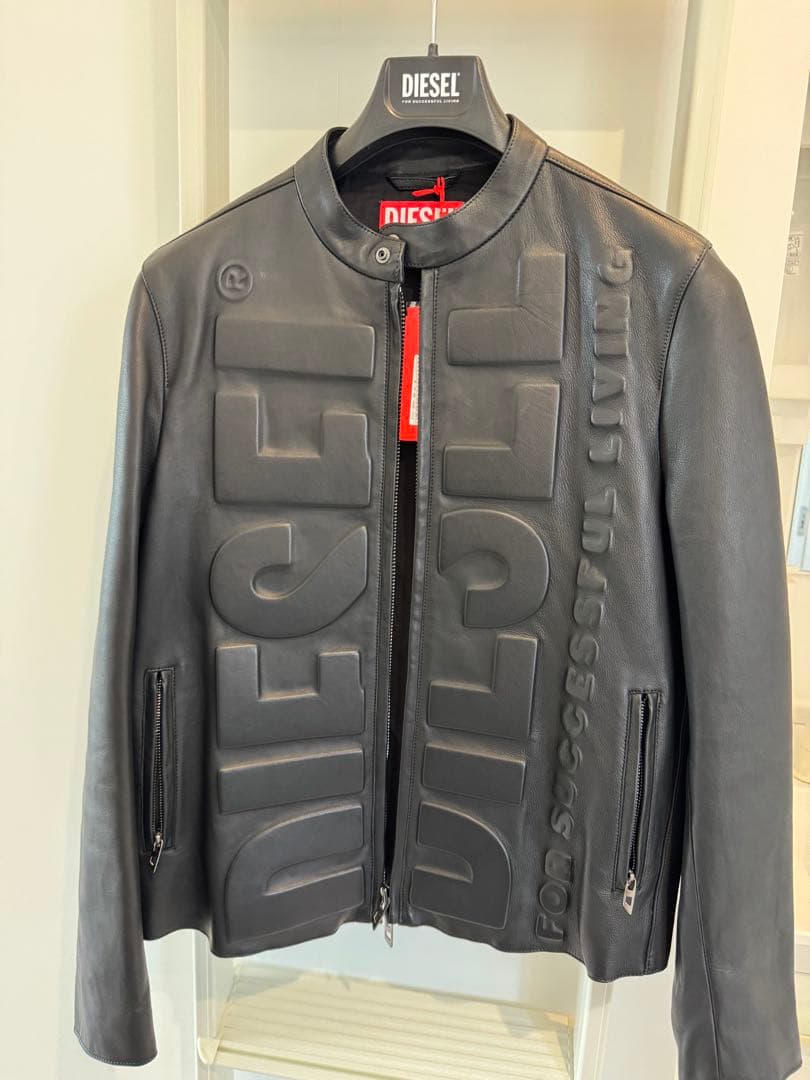 DIESEL シングルライダースジャケット 美品　ディーゼル　44 ラムレザー