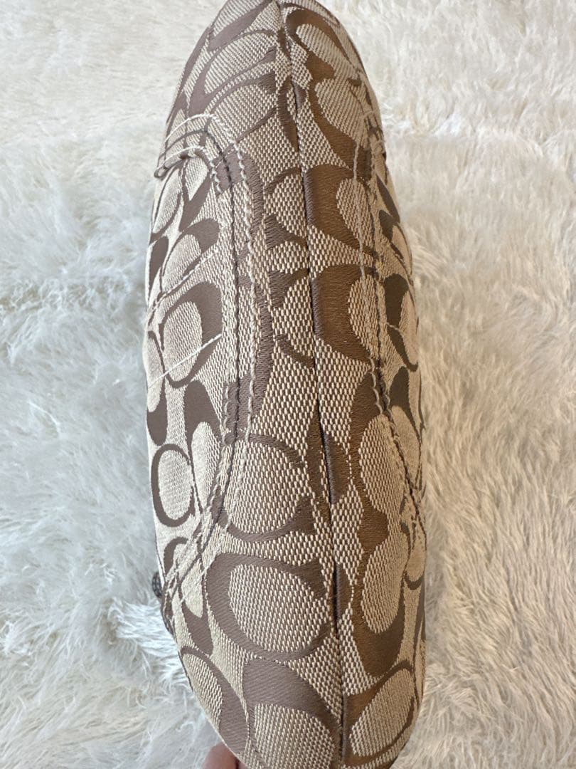 美品 COACH コーチ ワンショルダー バッグ シグネチャー ブラウン系