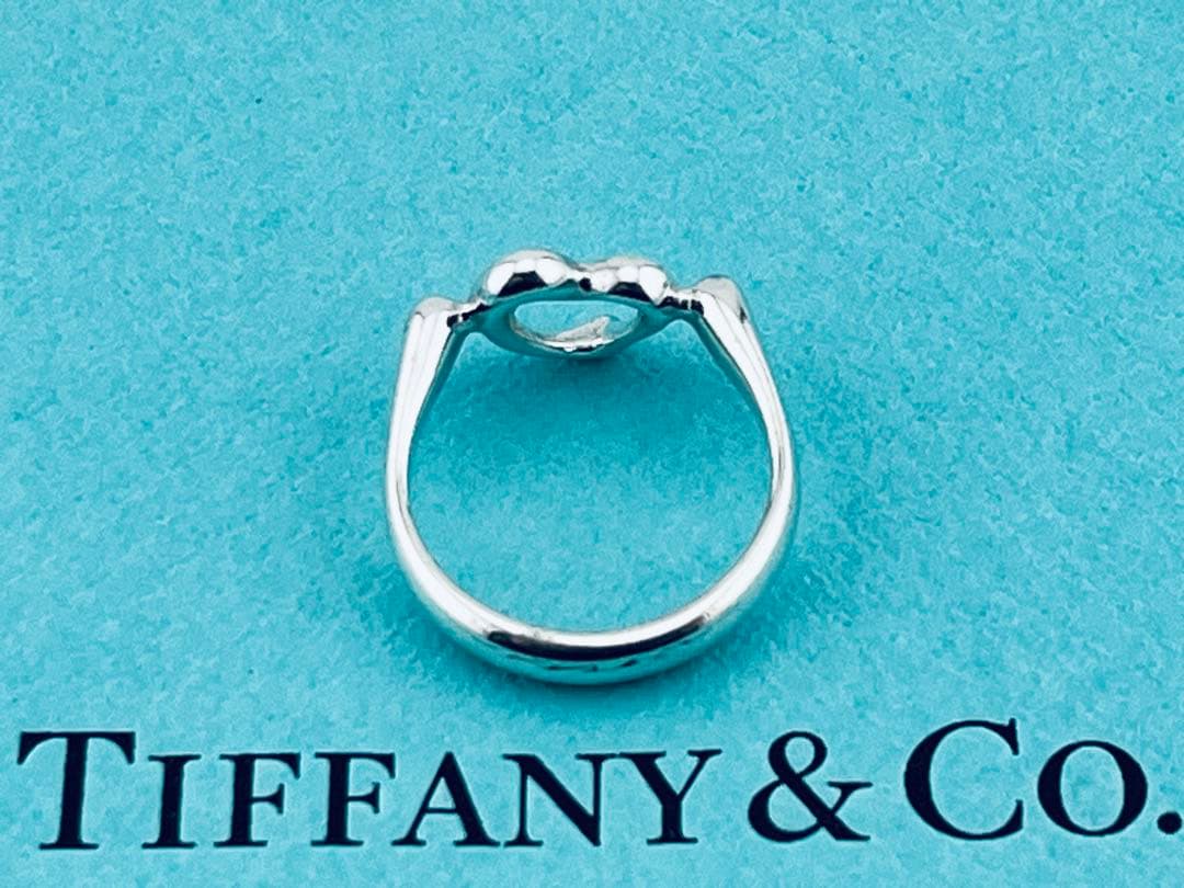 h922 美品　ティファニー　オープンハート　リング　シルバー925 約7.5号