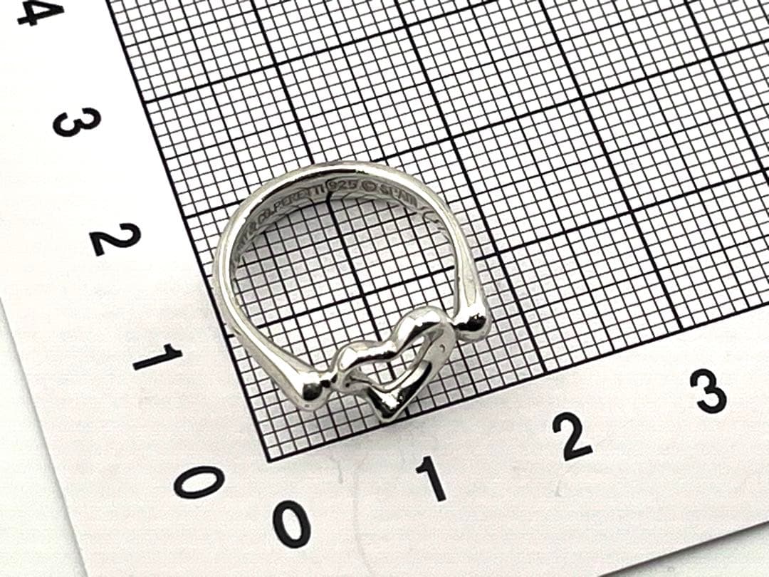 h922 美品　ティファニー　オープンハート　リング　シルバー925 約7.5号