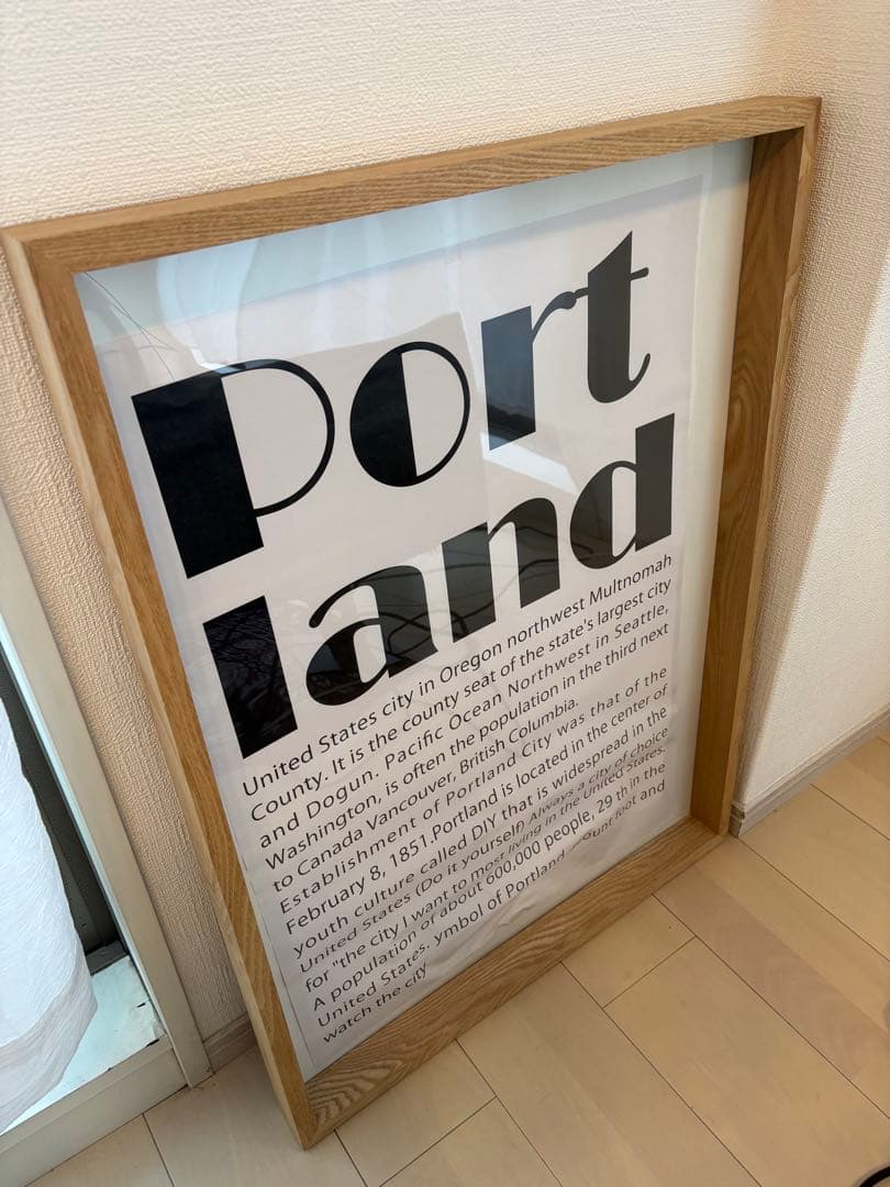 Portland ポスター 木製フレーム付き インテリアアート