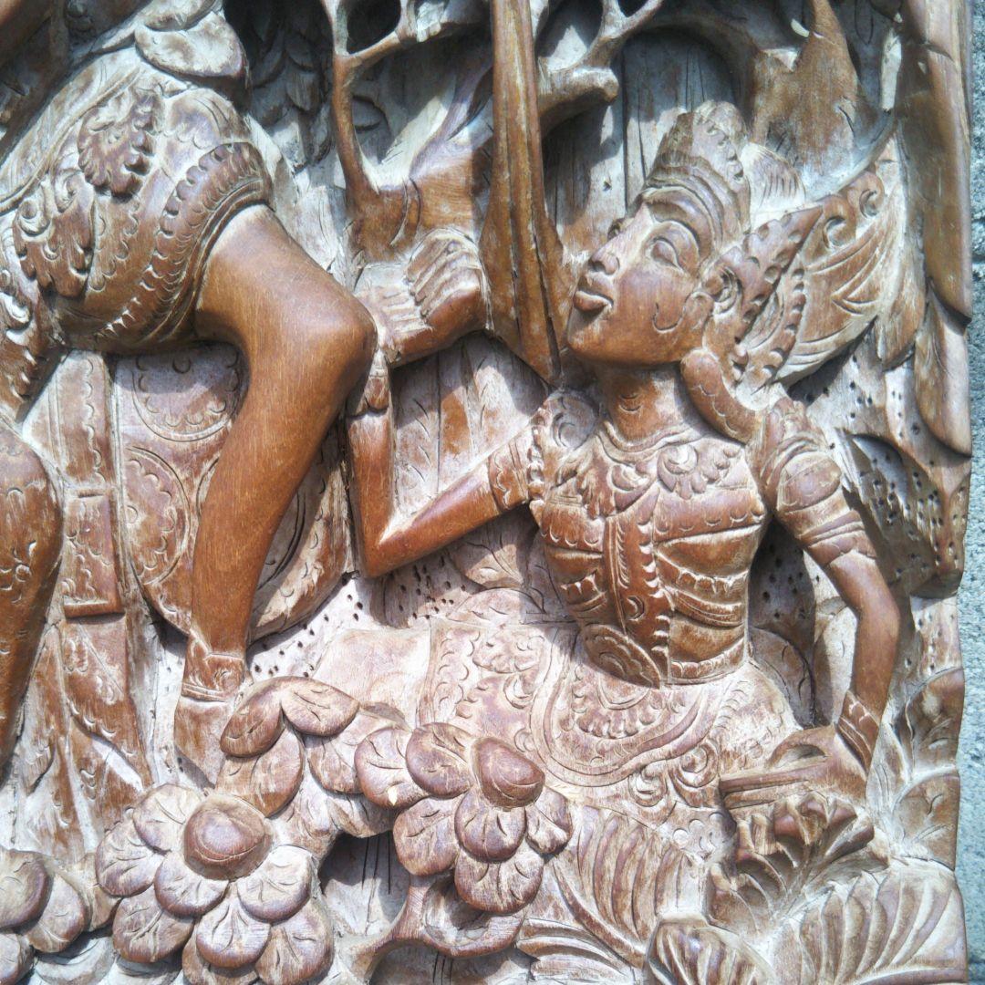 ★大型60cm★目立つ★インドネシア伝統彫り物★手掘り工芸品