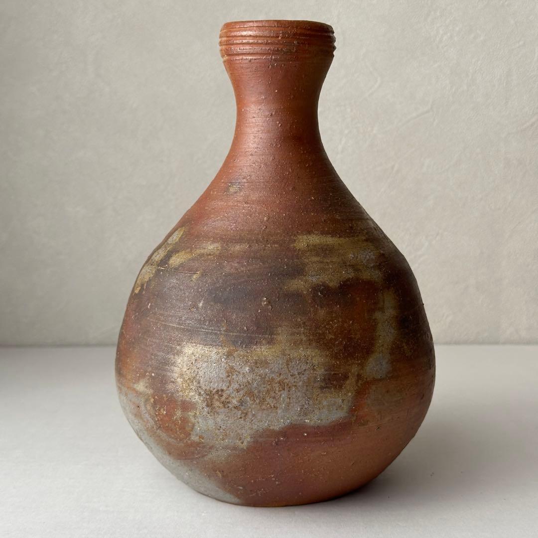 金重道明 備前 花器 徳利花入 共箱