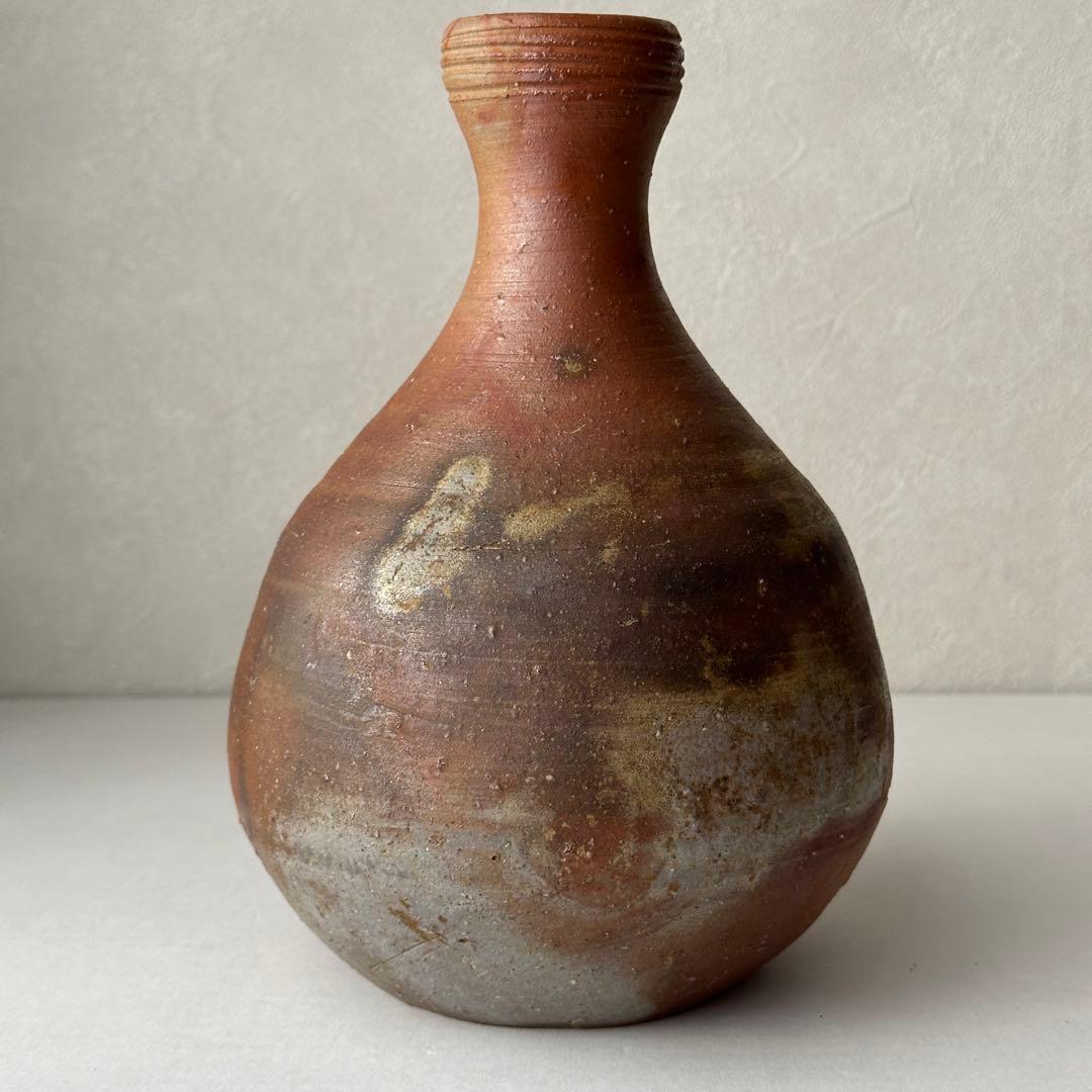 金重道明 備前 花器 徳利花入 共箱