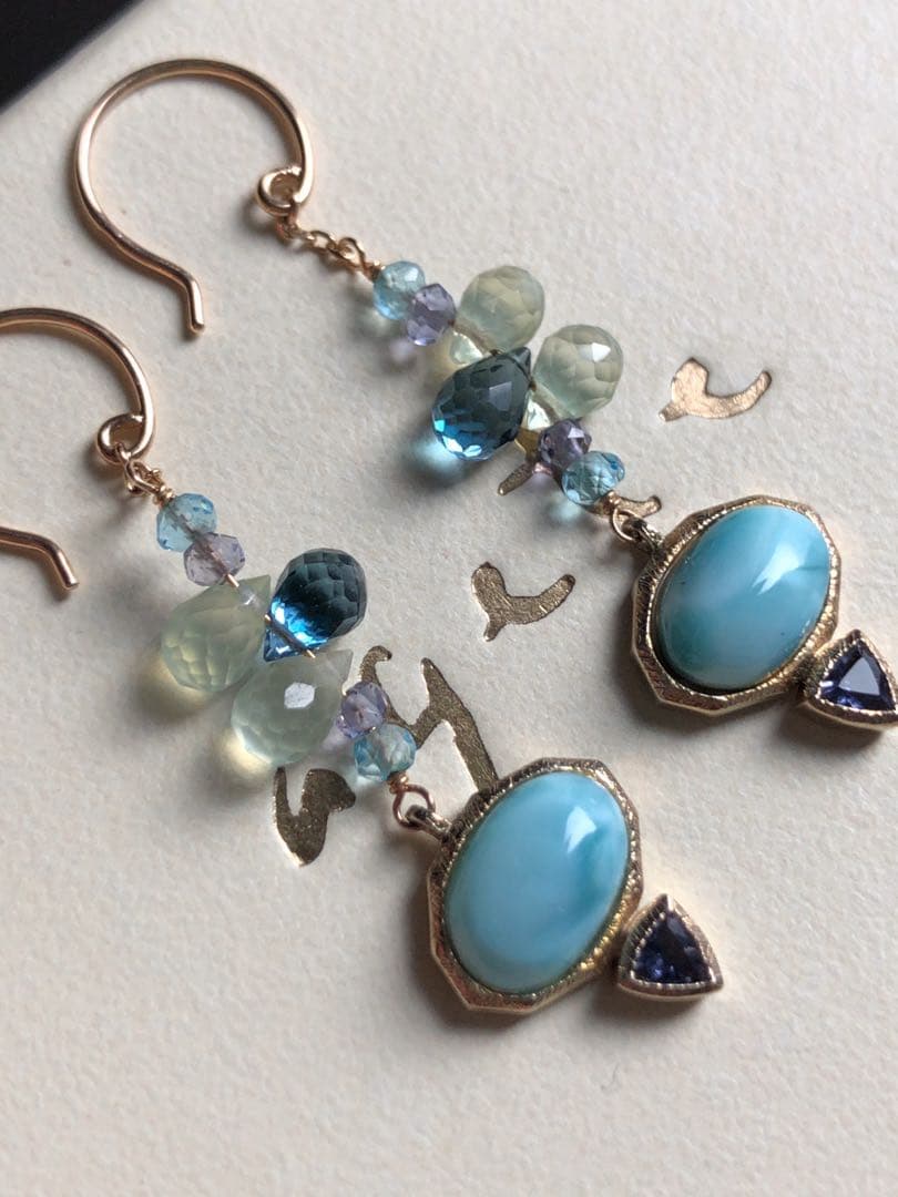 超レア⭐︎超美品 agete K10ラリマー.トパーズ.プレナイト.フックピアス