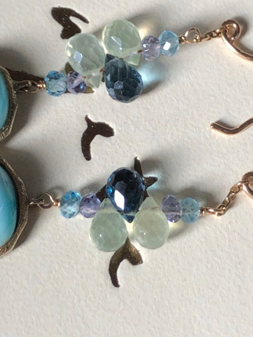 超レア⭐︎超美品 agete K10ラリマー.トパーズ.プレナイト.フックピアス