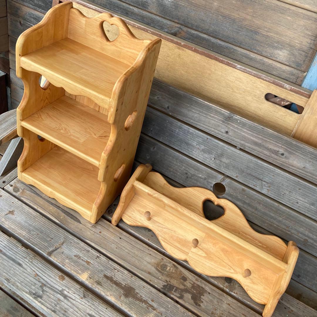 ここさま専用ページ♡カントリーハート　置き型シェルフ&ペグ付きシェルフ