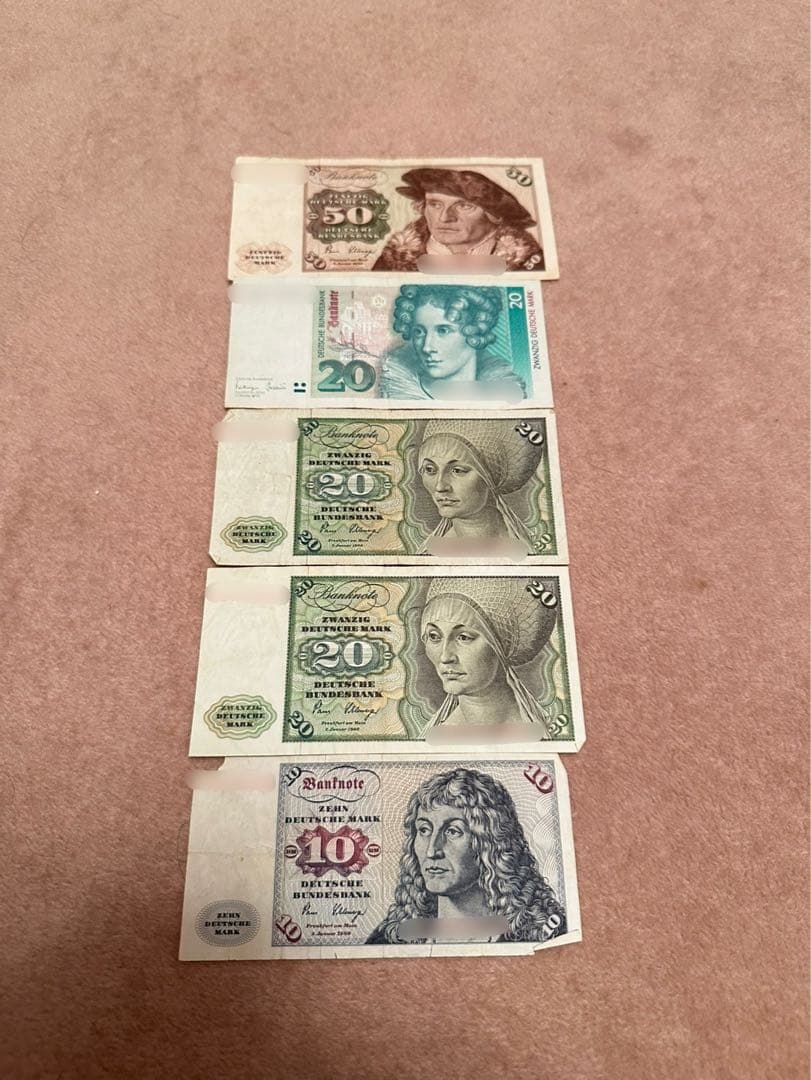 旧ドイツ連邦共和国 旧紙幣ドイツマルク 5枚セット