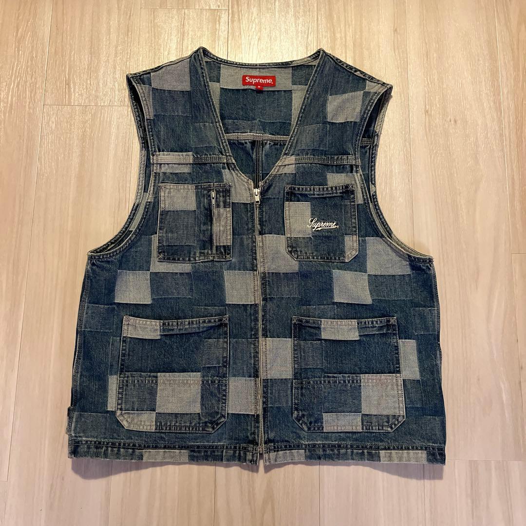 supreme denim patchwork vest シュプリーム デニム