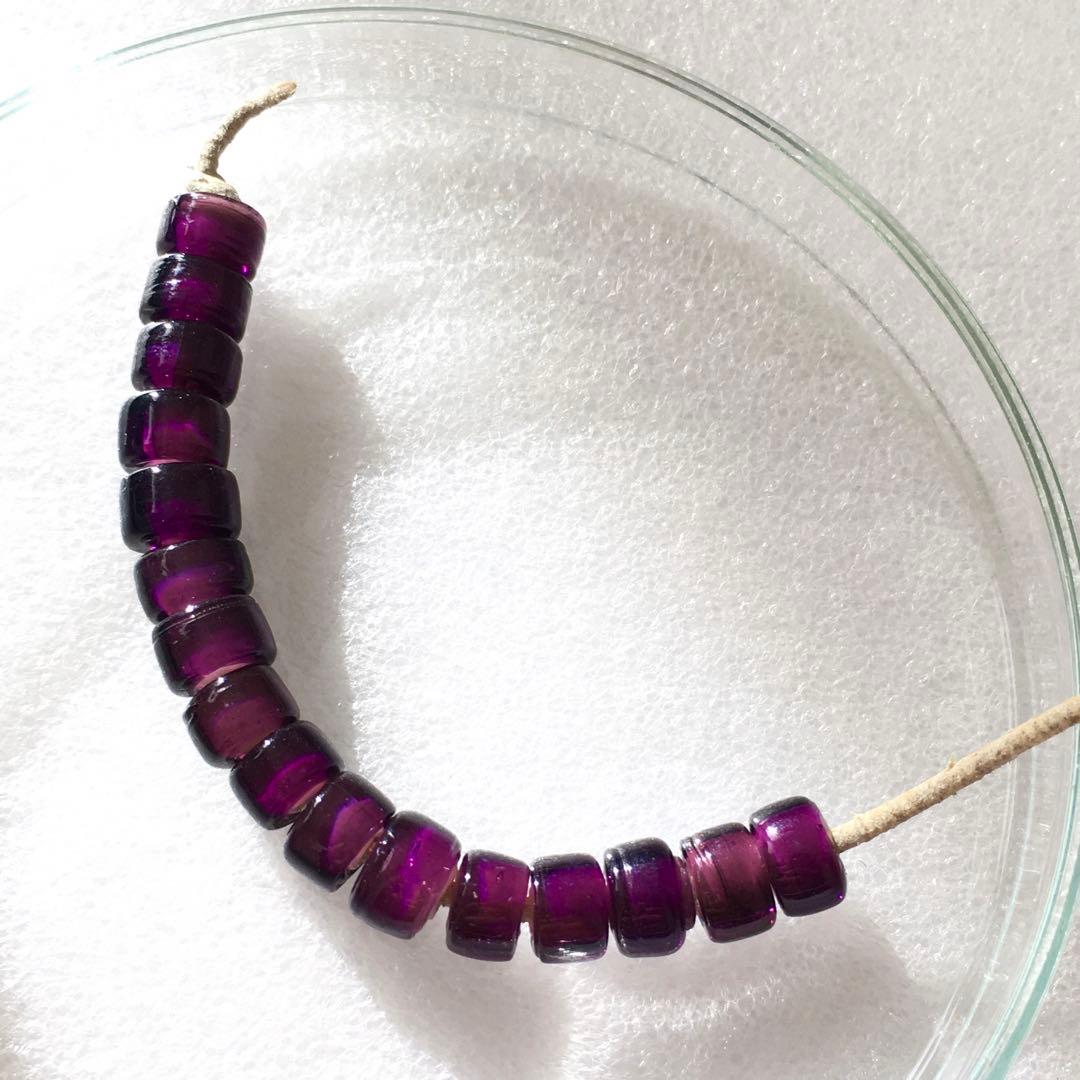 1900s アンティーク ベネチアンビーズ ホワイトハーツ とんぼ玉