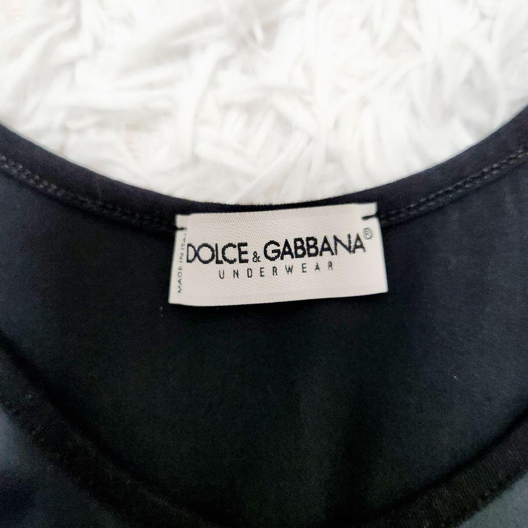 【未使用級】DOLCE&GABBANA ブランドロゴ タンクトップ 黒 42 L