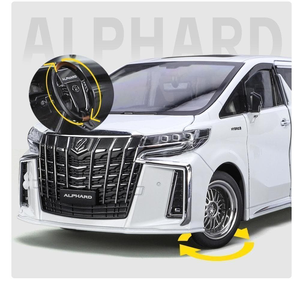 1/18 トヨタ アルファード 全開閉 ホワイト ライト 海外 ライセンス品