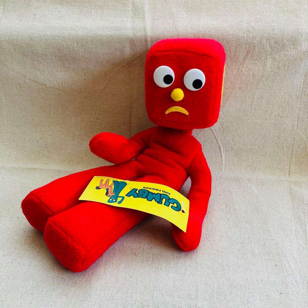 当時物／レア　タグ付き　ガンビー ブロックヘッドＧ　ぬいぐるみ　可動タイプ