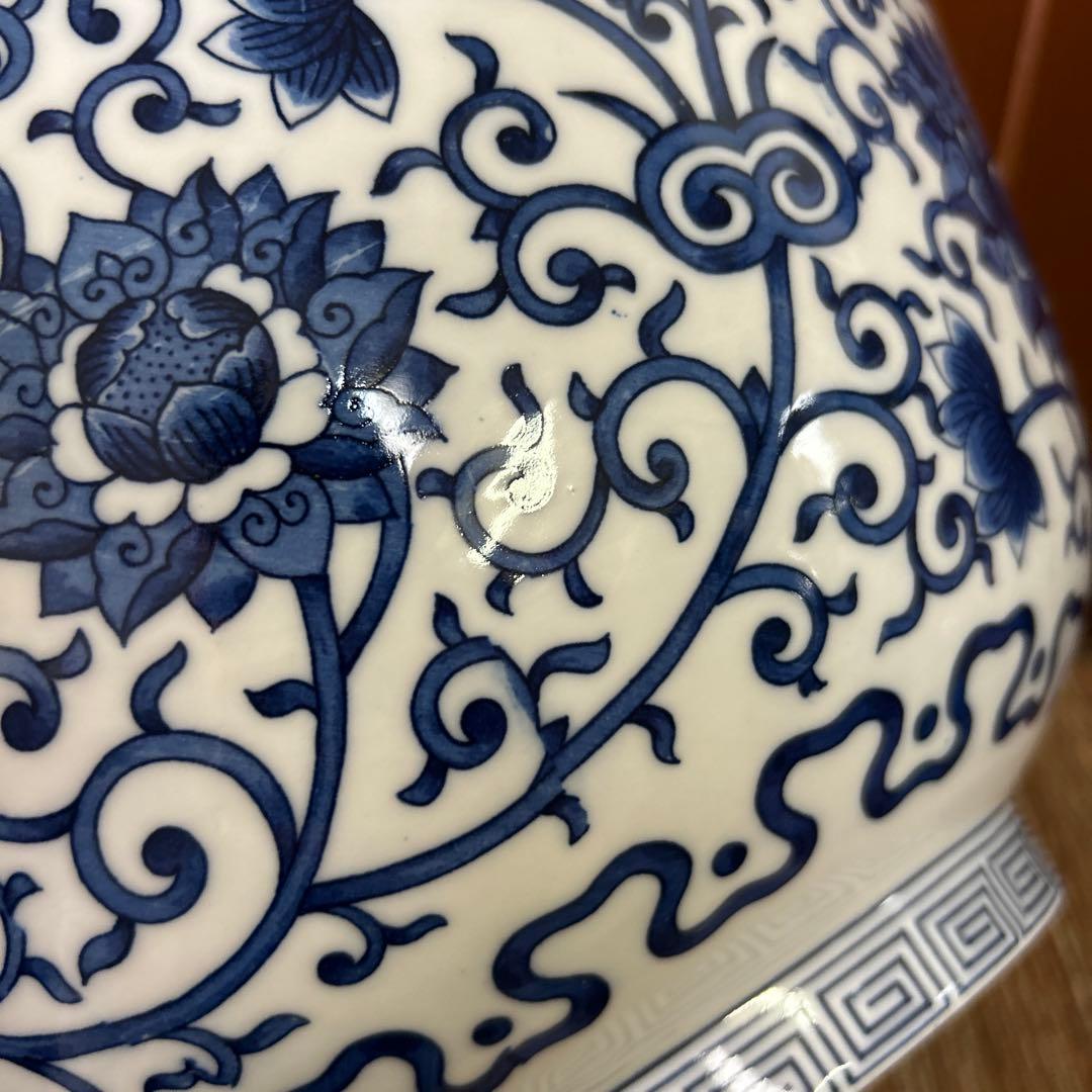 ★ 美品　大明嘉靖年製　青花　華唐草文　中国美術品　大鉢骨董品　アンティーク