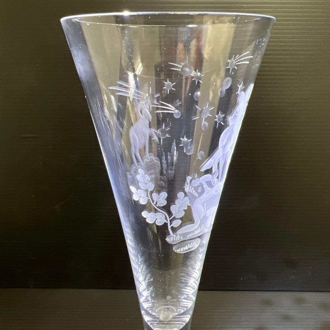 マイセン　クリスタルシャンパングラス　高さ22.5㎝　東Y7-1128☆1F