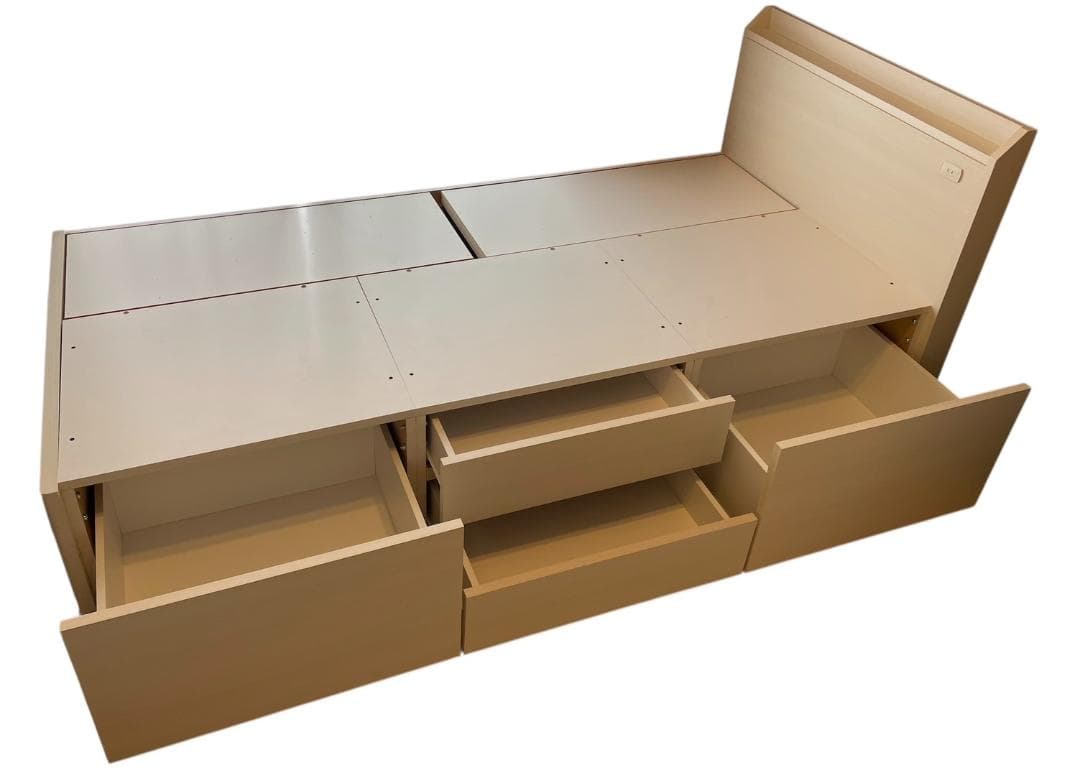 大阪京都限定 極美品 ニトリ 4収納 シングルサイズ ベッドフレーム ホワイト