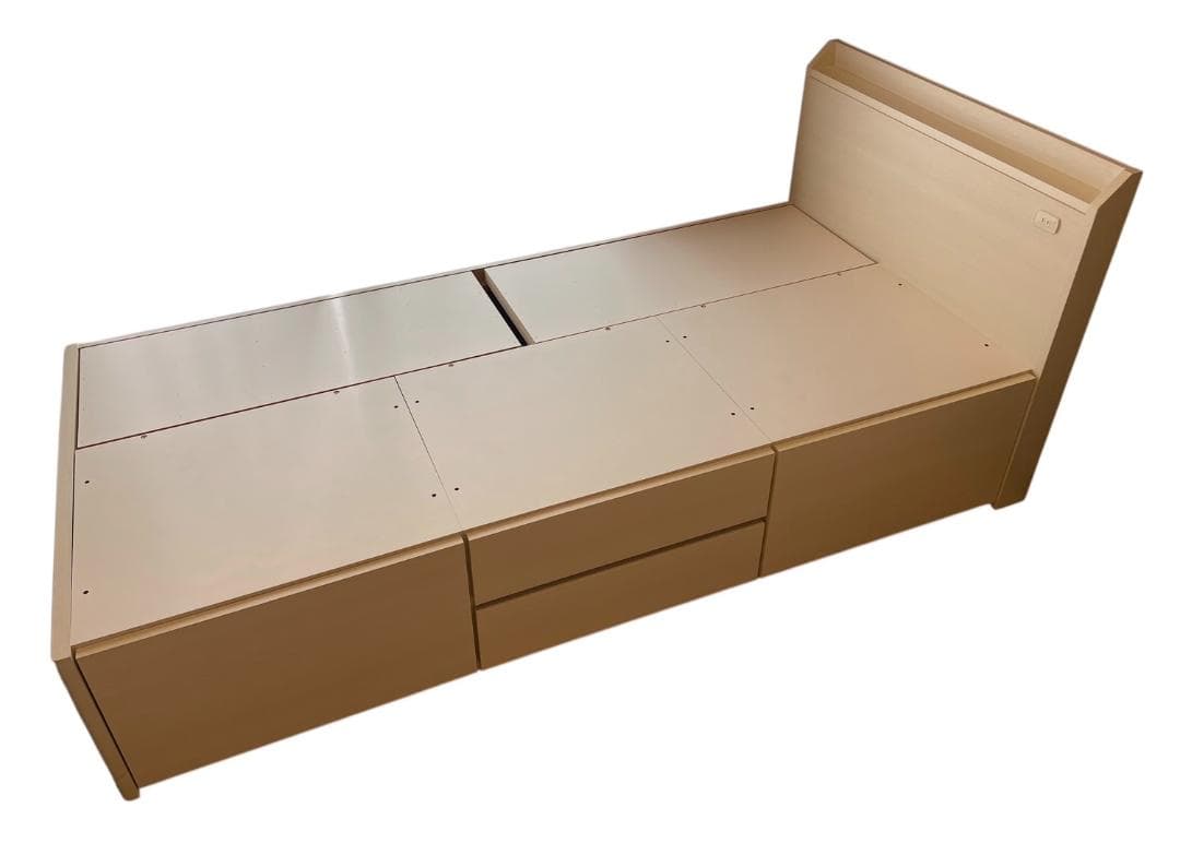 大阪京都限定 極美品 ニトリ 4収納 シングルサイズ ベッドフレーム ホワイト