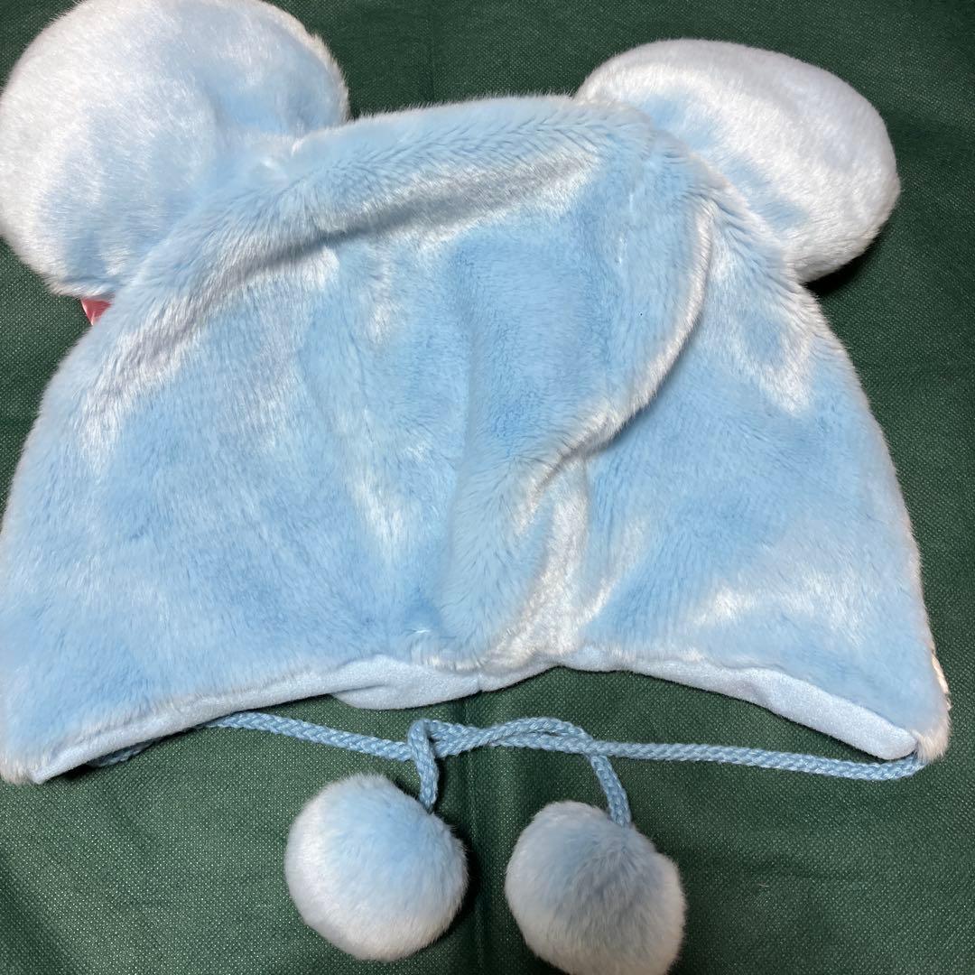 ディズニー　ファンキャップ　ドットリボン　ミニー　耳付き　ポンポン付き　ビジュー