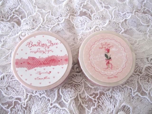 アロマンティック3点♡LALACROMANTICロールシール＆レースと薔薇マステ