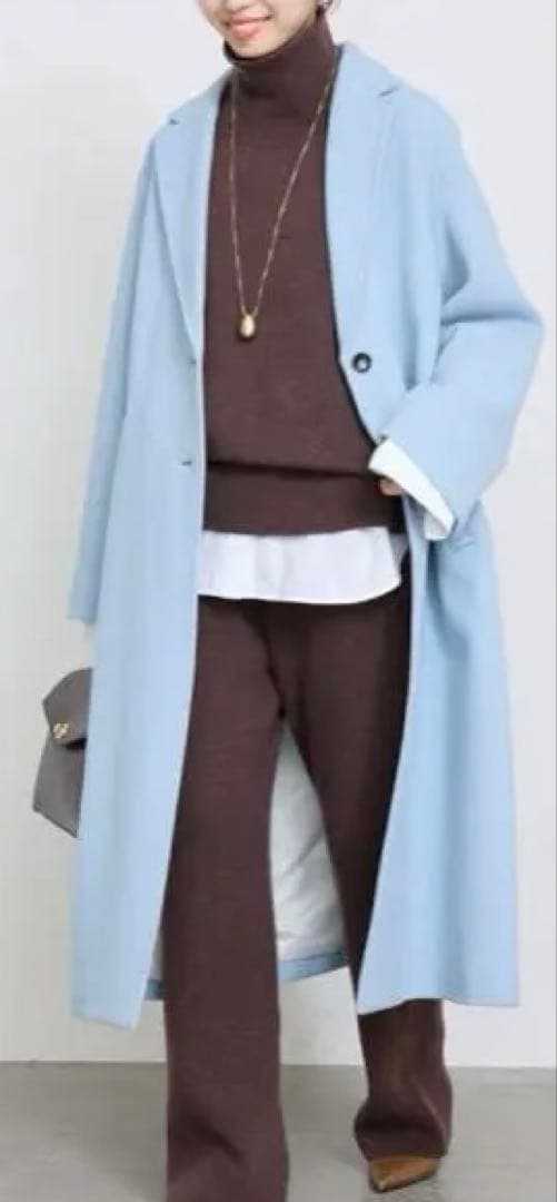 SLOBE IENAライトブルー チェスターコート