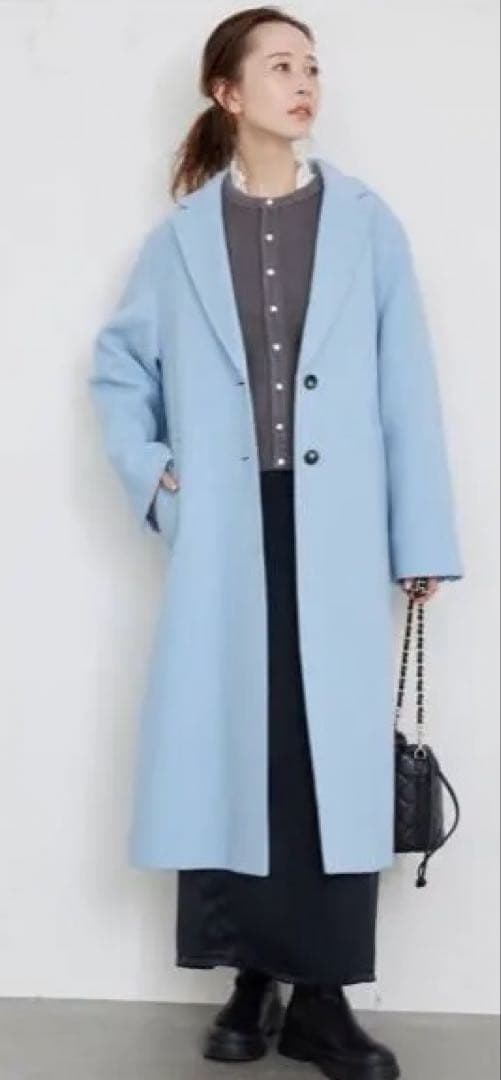 SLOBE IENAライトブルー チェスターコート