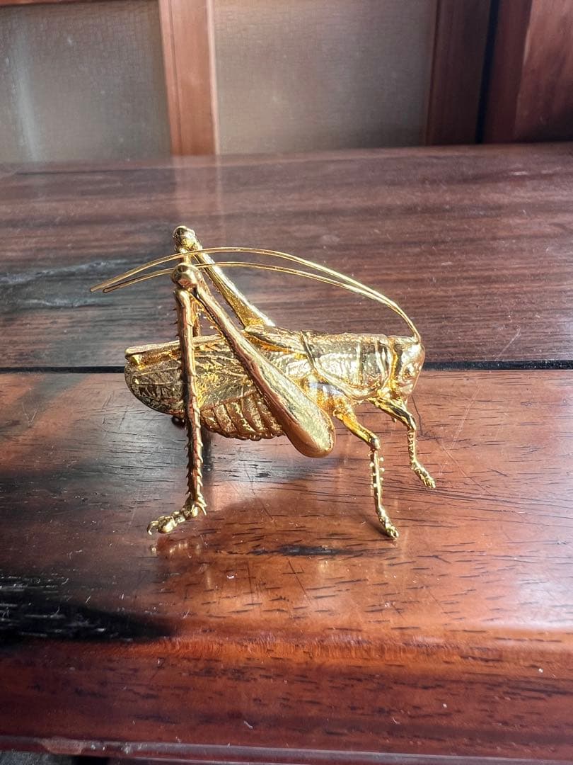 キリギリス（螽斯）の置物 銅製