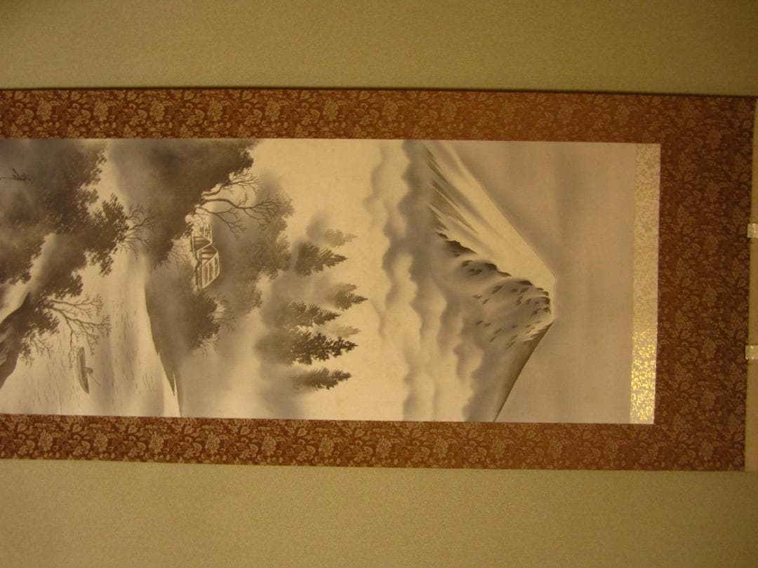 ◆掛軸 水墨画 華岳◆Japanese arts hanging scroll