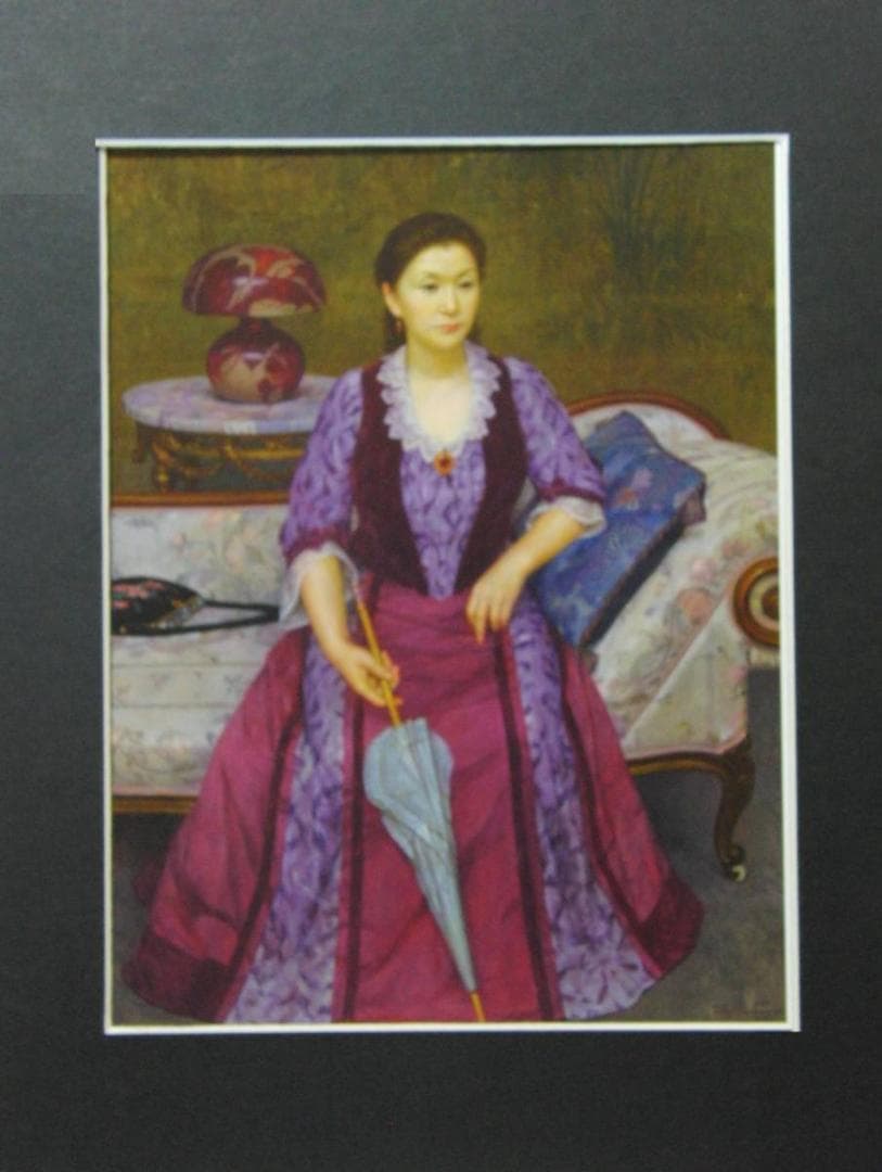 中山忠彦、【E・ガレーのある部屋】、希少な画集画、新品高級額・額装付