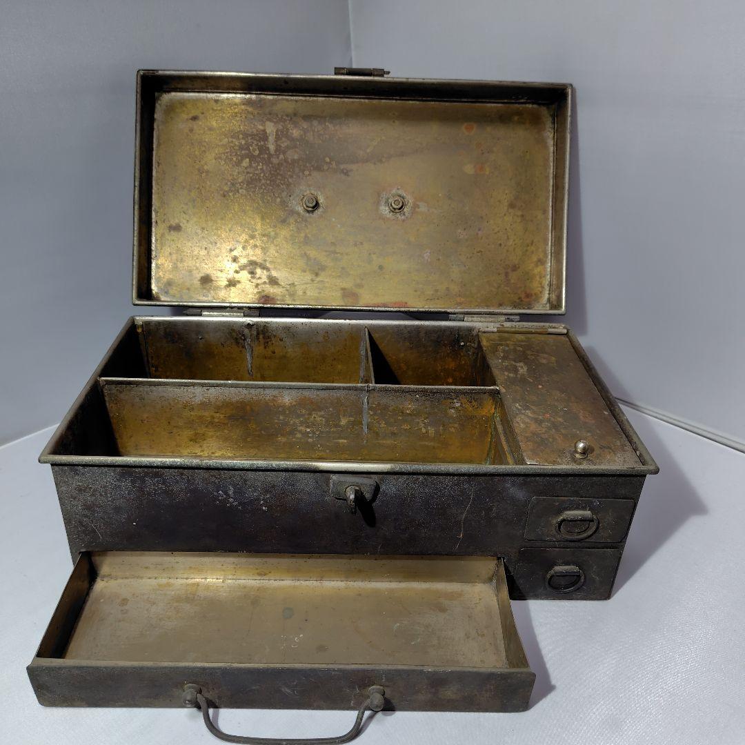 真鍮製収納ボックス 仕切り付き