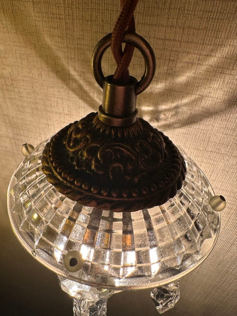 20's フランス アンティーク 希少なスピアドロップの可愛いミニシャンデリア＊