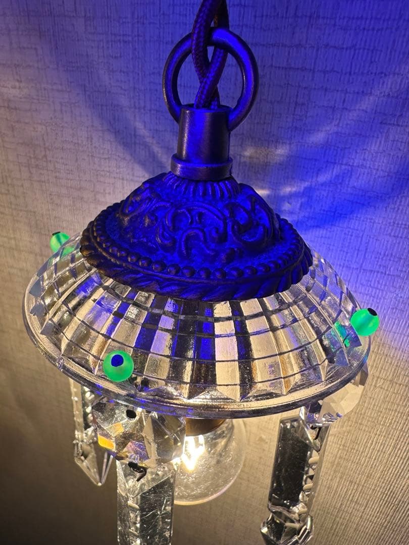 20's フランス アンティーク 希少なスピアドロップの可愛いミニシャンデリア＊