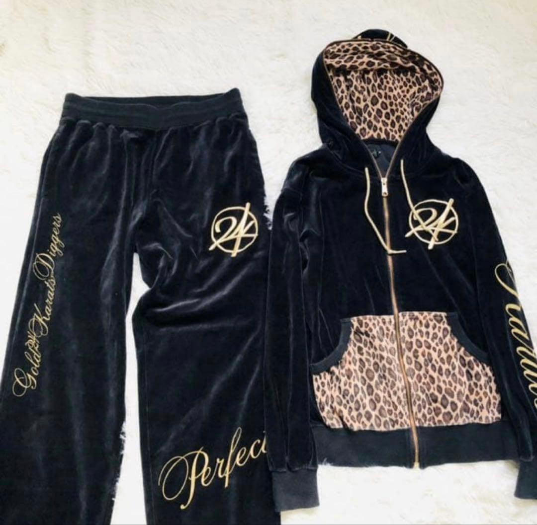 24karats ジャージ　セットアップ　ヒョウ柄　ベロア　EXILE Mサイズ