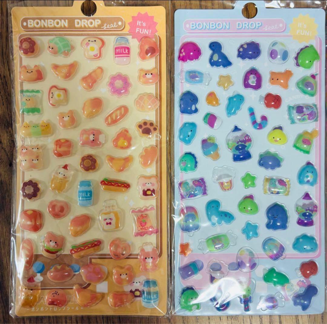 おちゃだと様　50セット　500枚ボンボンドロップ風シール　3Dシール