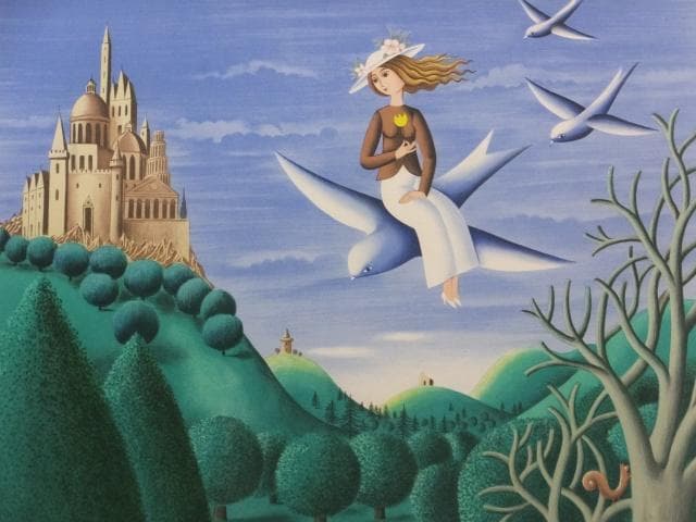 レイモン・ペイネ　直筆サイン『メルヘン』リトグラフ　大判 2401260829F