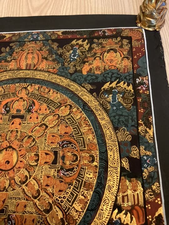 《 チベット密教　新品 》 タンカ　マンダラ　手描き　ブッダ　釈迦　y10
