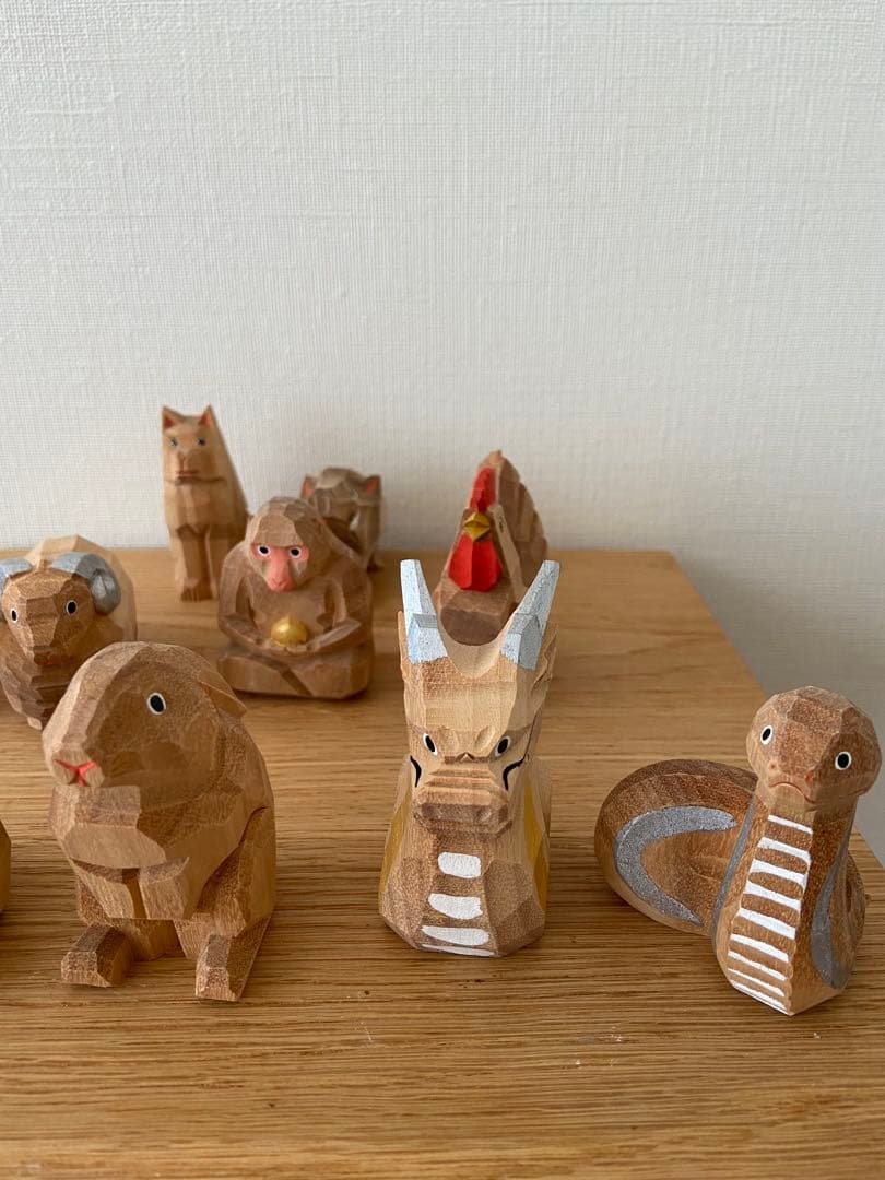 松本明慶　干支　置物　木彫り