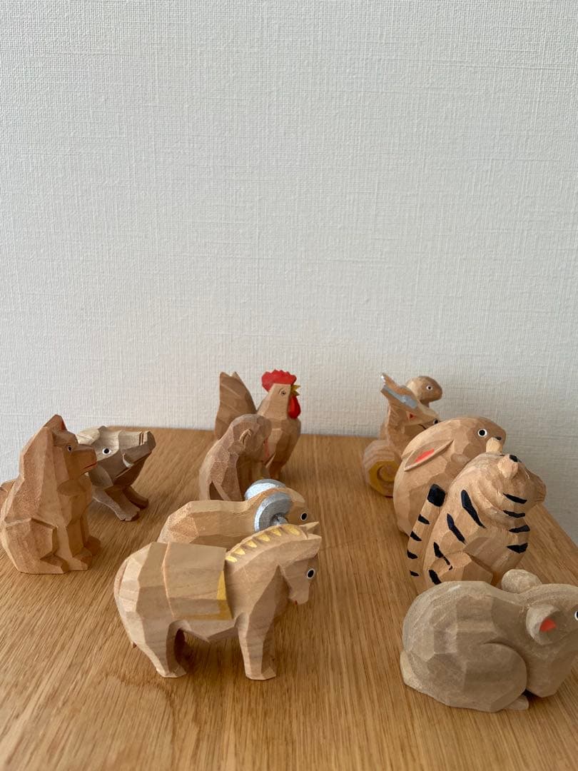 松本明慶　干支　置物　木彫り