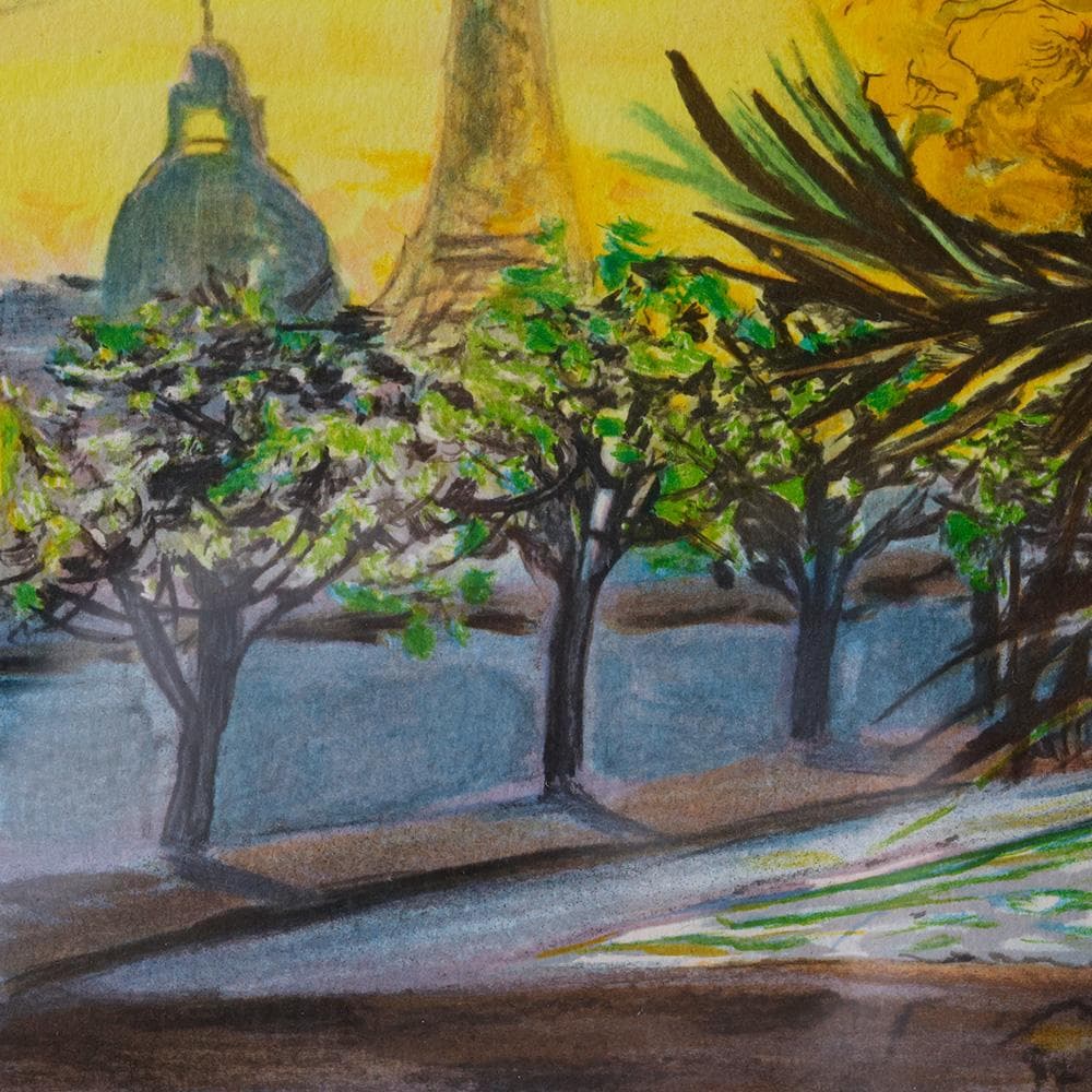 絵画 版画 ミッシェル・アンリ『黄色い花束』 リトグラフ 7/300 巨匠 パリ