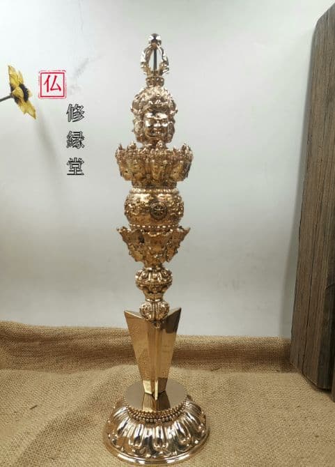 【修縁堂】密教法具 真言宗 真鍮製 金剛八字科杵 魔除け 厄除け 工芸品