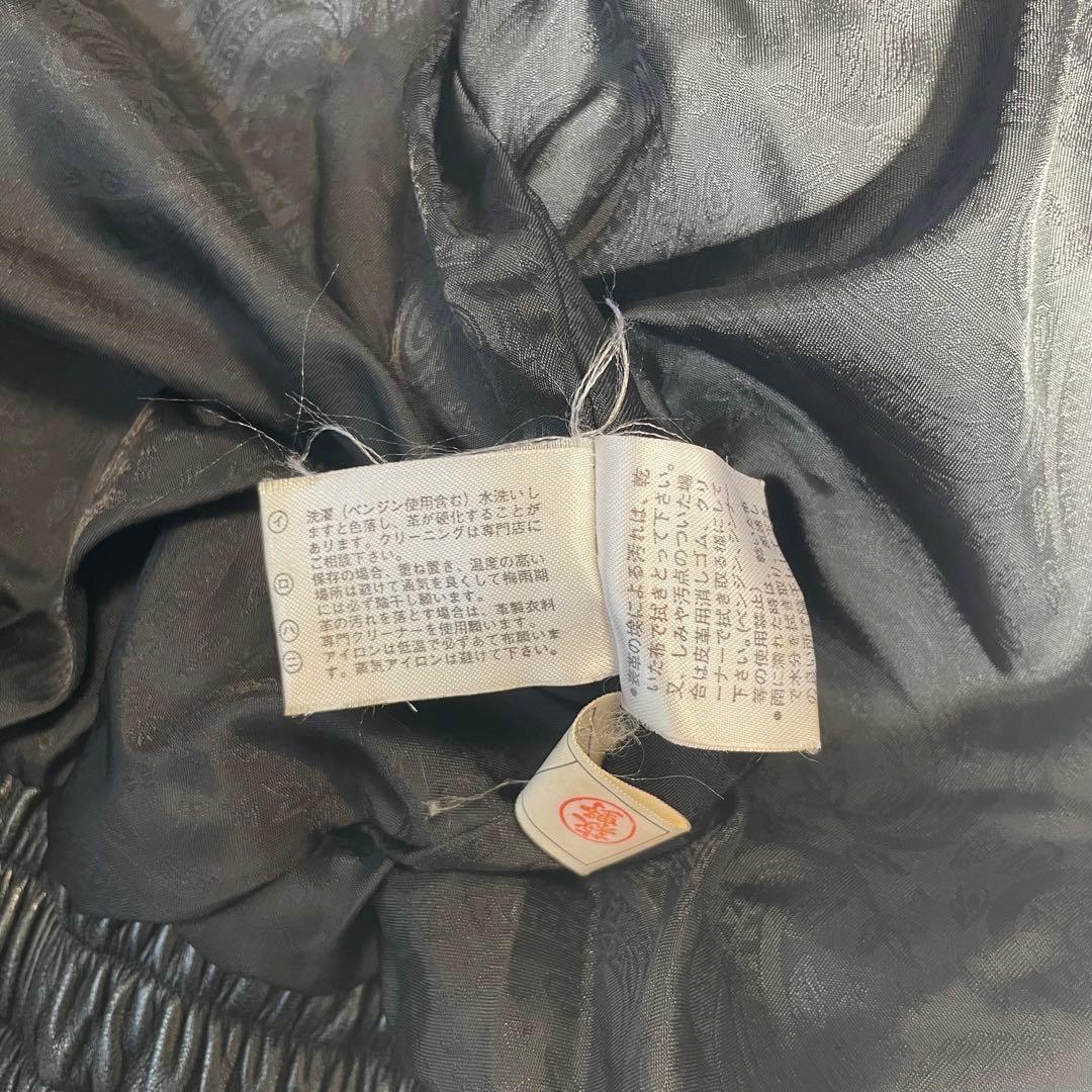 【Gullit Men】イタリア ラムレザーシングルライダースジャケット 黒 L