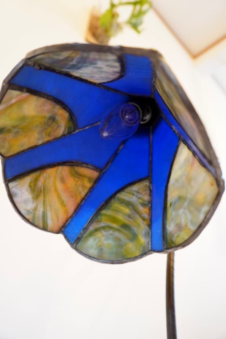 ヴィンテージ ステンドグラス テーブルランプ