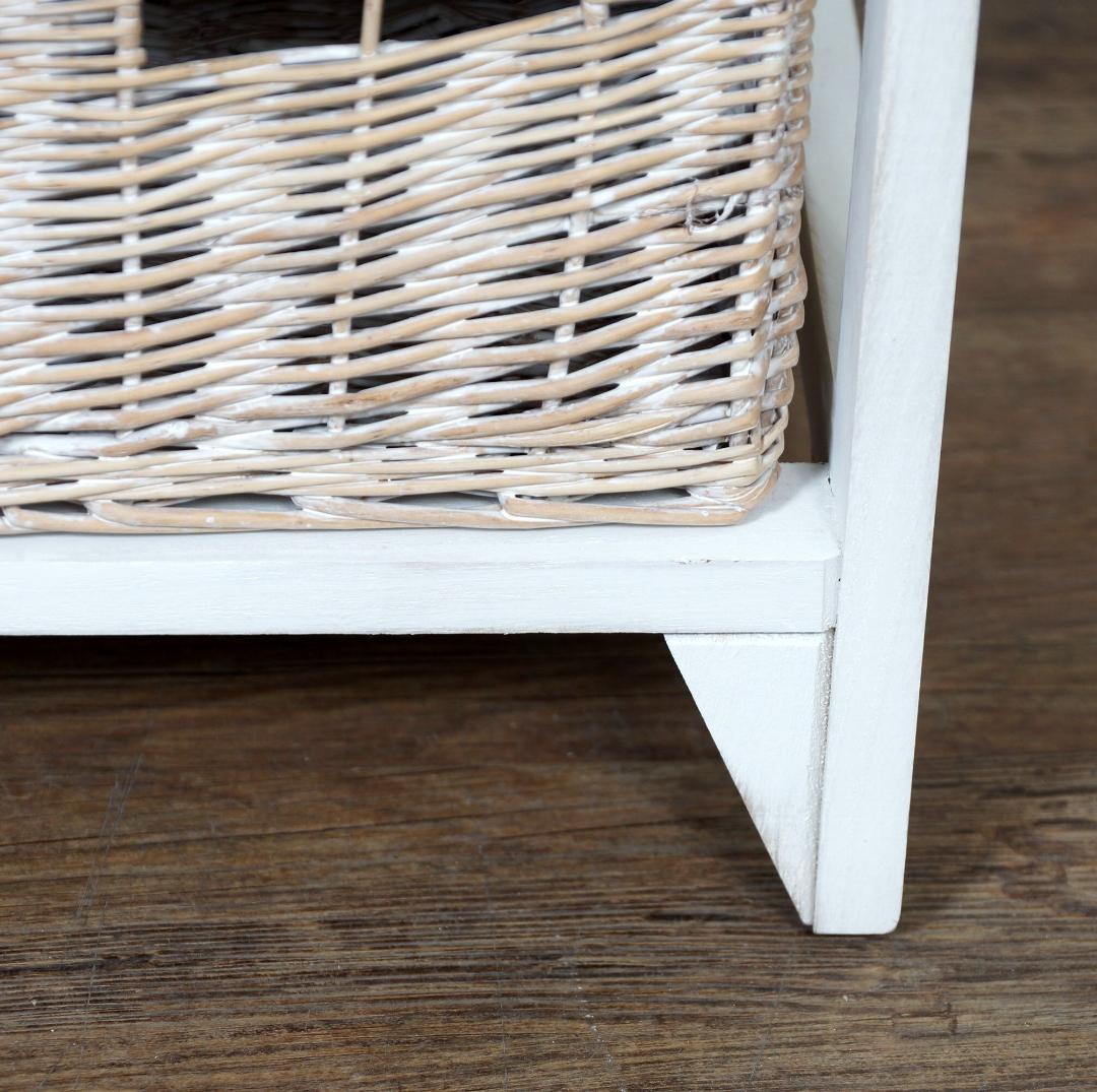 【新品・未使用】　シャビー仕上げ　チェスト　3段9杯　バスケット 完成品