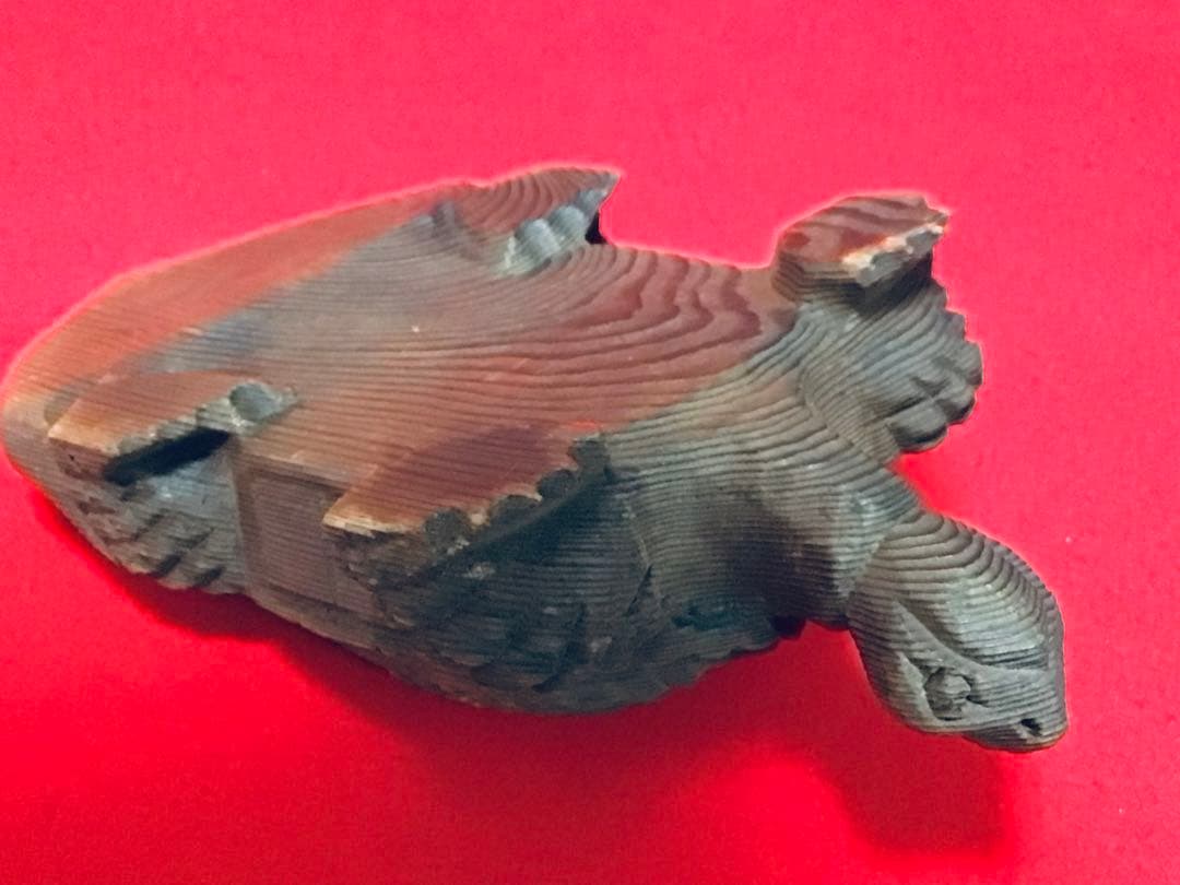 ◉逸品◉数寄屋造りの名棟梁〓平田雅哉◉一刀彫・木彫〓亀・千寿亀・蓑亀◉26cm