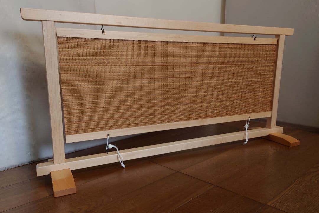 衝立小さな衝立#結界竹簾調１枚式木地仕上げ衝立　１台限定　竹簾（燻し竹）使用衝立