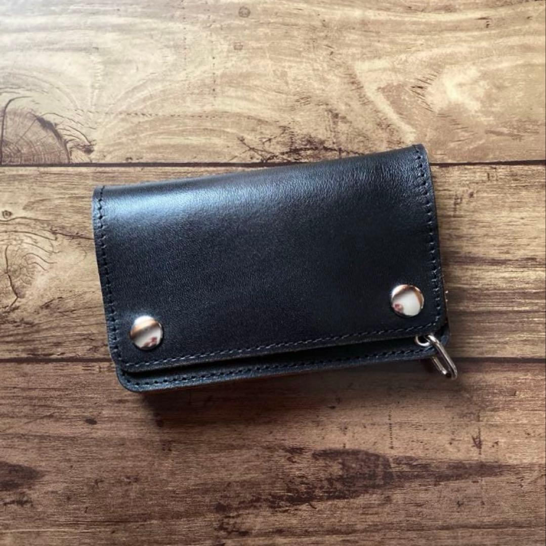 【はま寿司】ミドルトラッカーウォレット 茶芯ブラック【お札を折らずに収納】