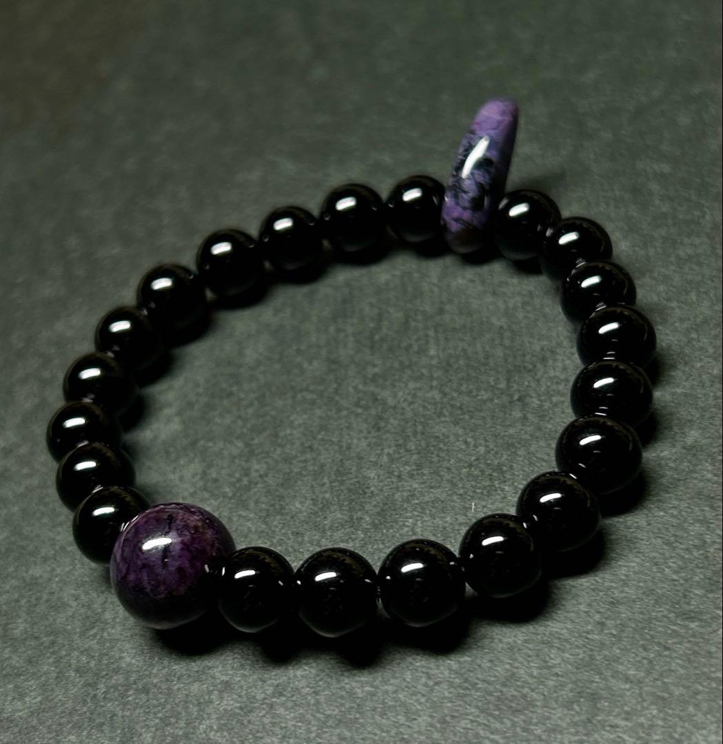 スギライト　モリオン　勾玉ブレスレット スギライトブレスレット 天然石