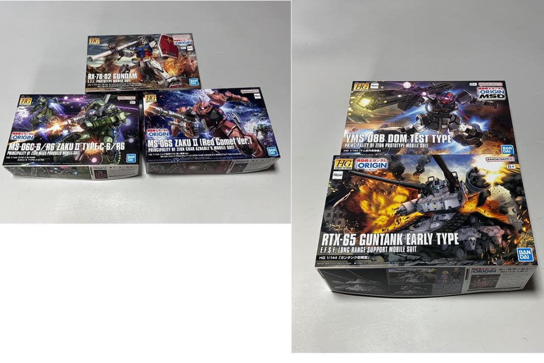 【オリジン5点】ドム試作実験機 ガンタンク初期型 ガンダム シャアザクⅡ ザクⅡ