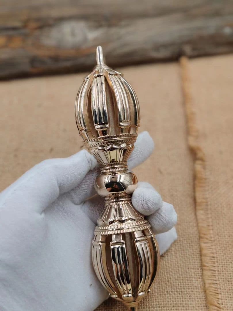 【修縁堂】寺院用仏具 法器 青銅 九鈷杵vajra19CM