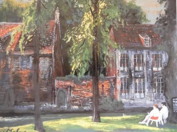 松岡　滿壽男、修道院、希少な額装用画集より、新品高級額装付、状態良好