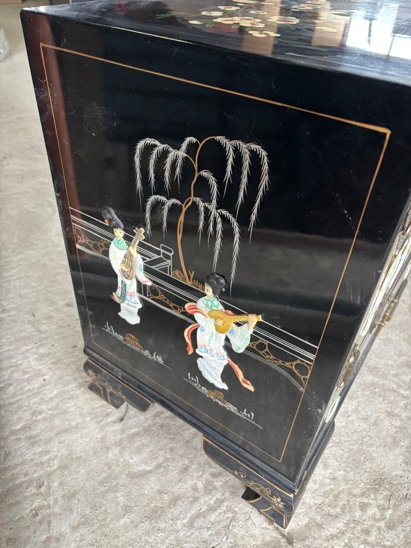 韓国 中国 唐木 螺鈿 象嵌 漆 キャビネット 箪笥